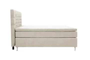 HVILA Lyx Komplett Sängpaket 180x200 cm Kontinentalsäng med knappad sänggavel i chenille - Beige - Möbler - Säng - Komplett sängpaket