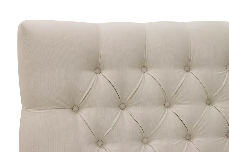 HVILA Lyx Komplett Sängpaket 180x200 cm Kontinentalsäng med knappad sänggavel i sammet - Beige - Möbler - Säng - Kontinentalsäng