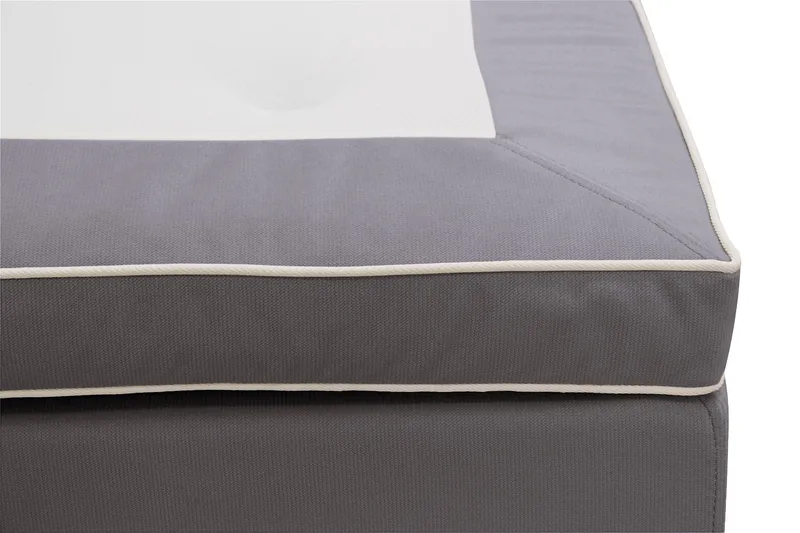 HVILA Lyx Komplett Sängpaket 180x200 cm Kontinentalsäng med knappad sänggavel i sammet - Grå - Möbler - Säng - Kontinentalsäng
