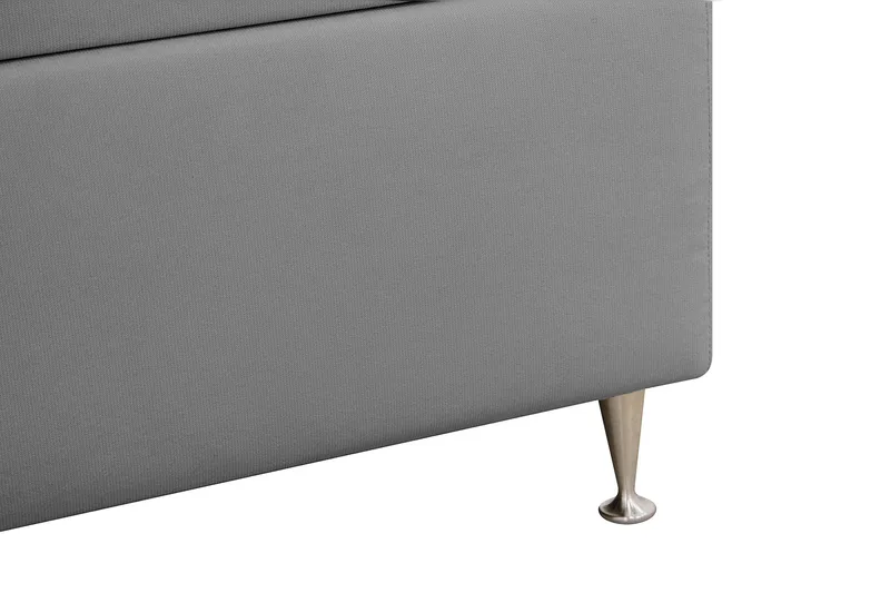 HVILA Lyx Komplett Sängpaket 180x200 cm Kontinentalsäng med knappad sänggavel i sammet - Ljusgrå - Möbler - Säng - Komplett sängpaket