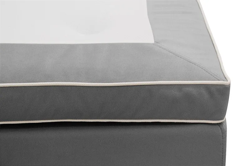 HVILA Lyx Komplett Sängpaket 180x200 cm Kontinentalsäng med knappad sänggavel i sammet - Ljusgrå - Möbler - Säng - Komplett sängpaket