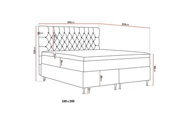 HVILA Lyx Komplett Sängpaket 180x200 cm Kontinentalsäng med knappad sänggavel i sammet - Olivgrön - Möbler - Säng - Komplett sängpaket