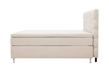 HVILA Lyx Komplett Sängpaket 180x200 cm Kontinentalsäng med knappad sänggavel - Ljusbeige - Möbler - Säng - Komplett sängpaket