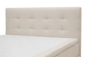 HVILA Premium Komplett Sängpaket 180x200 cm Kontinentalsäng med Sänggavel - Ljusbeige Bouclé - Möbler - Säng - Komplett sängpaket