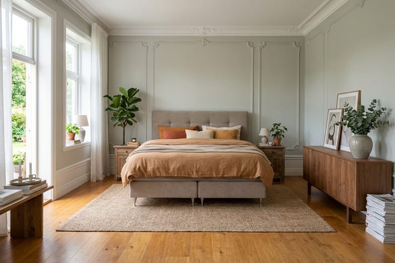 HVILA Premium Komplett Sängpaket 180x200 cm Kontinentalsäng med Sänggavel - Ljusbrun Tyg - Möbler - Säng - Kontinentalsäng