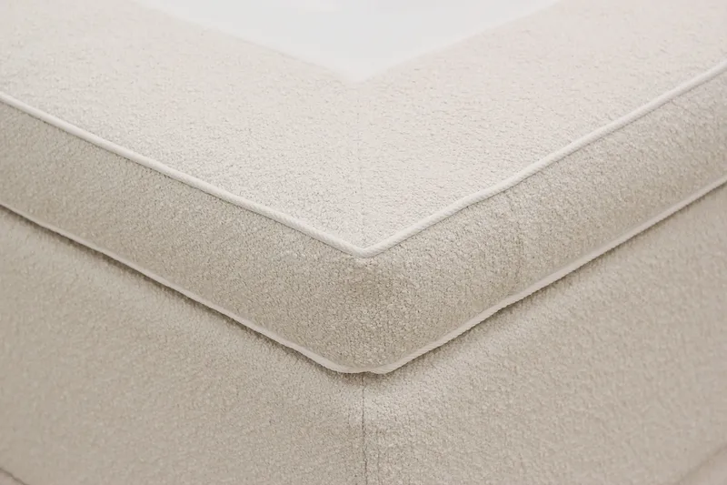 HVILA Premium Komplett Sängpaket 160x200 cm Kontinentalsäng med Sänggavel - Ljusbeige Bouclé - Möbler - Säng - Kontinentalsäng
