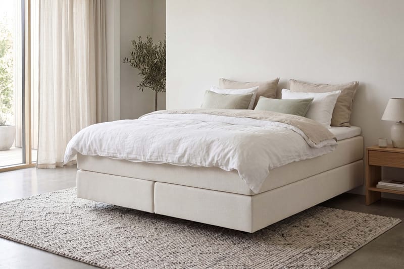 HVILA Premium Kontinentalsäng 180x200 cm med svävande effekt inkl. Bäddmadrass i Polyesterskum Vändbar Sommar & Vintersida och Tvättbar klädsel - Sommar & Vintersida - Möbler - Säng - Komplett sängpaket
