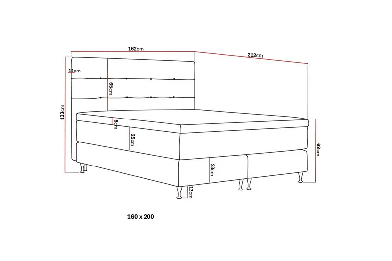 HVILA Premium Komplett Sängpaket 160x200 cm Kontinentalsäng med Sänggavel - Ljusbeige Bouclé - Möbler - Säng - Kontinentalsäng