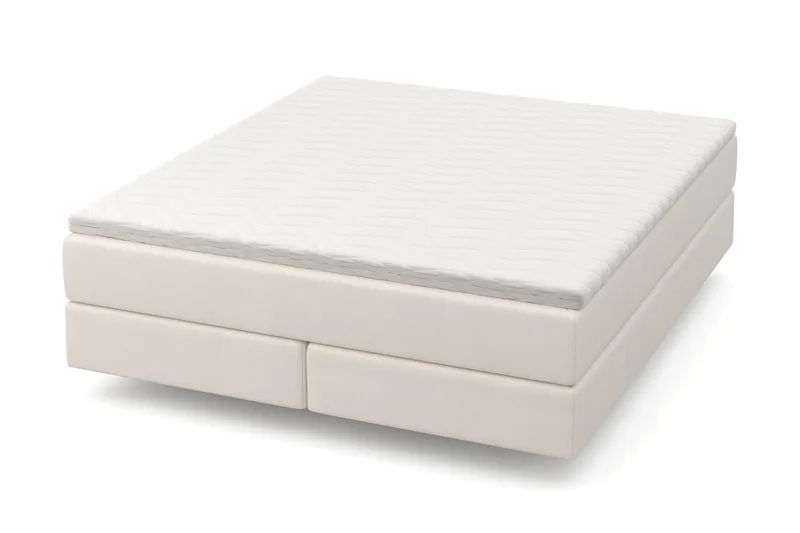 HVILA Premium Kontinentalsäng 180x200 cm med svävande effekt inkl. Bäddmadrass i Polyeterskum Mjuk/Medium med Tvättbar klädsel - Mjuk/Medium - Möbler - Säng - Komplett sängpaket