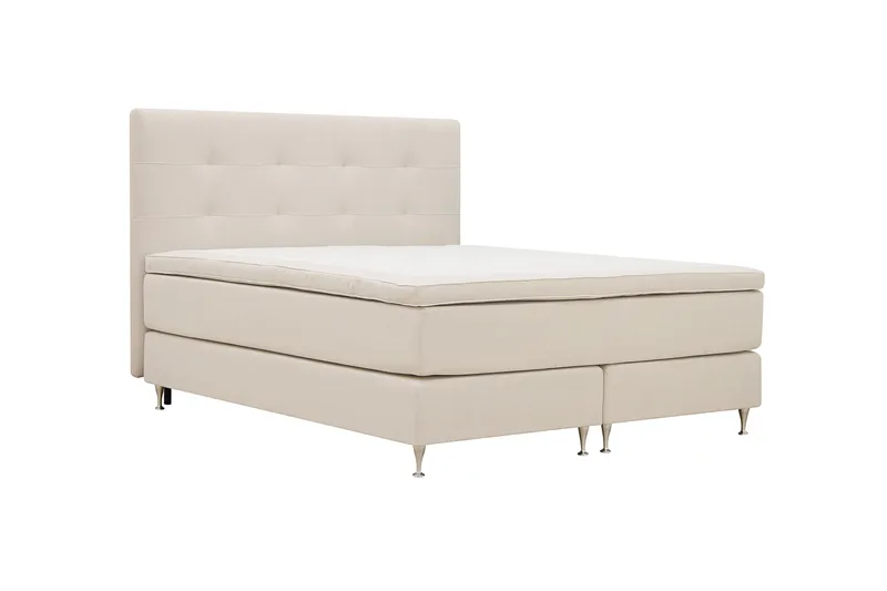 HVILA Premium Kontinentalsäng 160x200 cm - Ljusbeige Tyg - Möbler - Säng - Kontinentalsäng