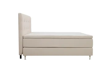 HVILA Premium Komplett Sängpaket 180x200 cm Kontinentalsäng med Sänggavel - Ljusbeige Bouclé - Möbler - Säng - Komplett sängpaket