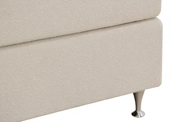HVILA Premium Komplett Sängpaket 180x200 cm Kontinentalsäng med Sänggavel - Ljusbeige Bouclé - Möbler - Säng - Komplett sängpaket
