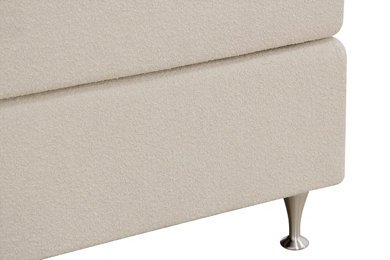 HVILA Premium Komplett Sängpaket 160x200 cm Kontinentalsäng med Sänggavel - Ljusbeige Bouclé - Möbler - Säng - Kontinentalsäng