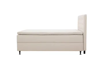 HVILA Plus Komplett Sängpaket – Kontinentalsäng 140x200 cm i Tyg med Förvaring, Sänggavel + Bäddmadrass med Fasthetsgrad Mediumfast - Ljusbeige - Möbler - Säng - Kontinentalsäng