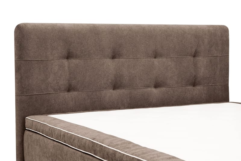 HVILA Premium Komplett Sängpaket 160x200 cm Kontinentalsäng med Sänggavel - Brun Tyg - Möbler - Säng - Kontinentalsäng