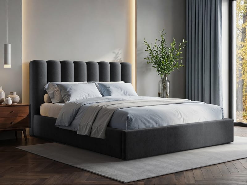Isvik Sängram med förvaring 160x200 cm - svart - Möbler - Säng - Sängram & sängstomme