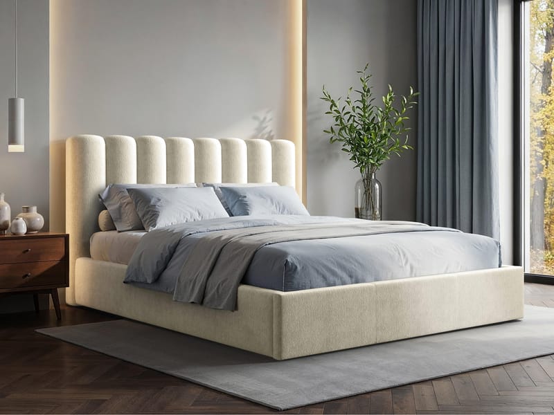 Isvik Sängram med förvaring 180x200 cm - beige - Möbler - Säng - Sängram & sängstomme