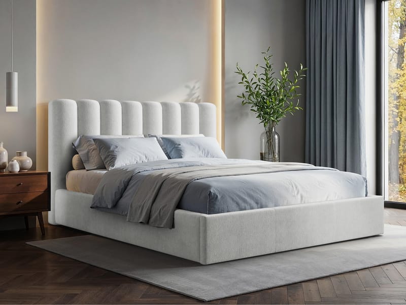 Isvik Sängram med förvaring 180x200 cm - grå - Möbler - Säng - Sängram & sängstomme