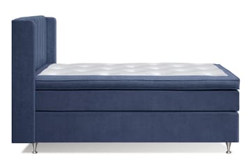 Joluma Komplett Sängpaket – Kontinentalsäng 105x200 cm i Tyg med Sänggavel + Bäddmadrass med Fasthetsgrad Fast - Mörkblå - Möbler - Säng - Komplett sängpaket