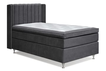 Joluma Komplett Sängpaket – Kontinentalsäng 140x200 cm i Tyg med Sänggavel + Bäddmadrass med Fasthetsgrad Fast - Mörkgrå - Möbler - Säng - Komplett sängpaket