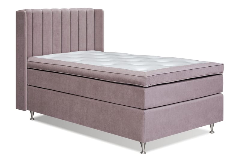 Joluma Komplett Sängpaket – Kontinentalsäng 140x200 cm i Tyg med Sänggavel + Bäddmadrass med Fasthetsgrad Medium - Vintagerose - Möbler - Säng - Komplett sängpaket