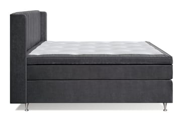 Joluma Komplett Sängpaket – Kontinentalsäng 160x200 cm i Tyg med Sänggavel + Bäddmadrass med Fasthetsgrad Fast/Medium - Mörkgrå - Möbler - Säng - Komplett sängpaket