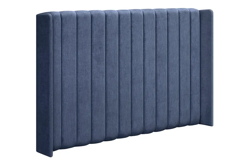 Joluma Komplett Sängpaket – Kontinentalsäng 180x200 cm i Tyg med Sänggavel + Bäddmadrass med Fasthetsgrad Fast - Mörkblå - Möbler - Säng - Komplett sängpaket