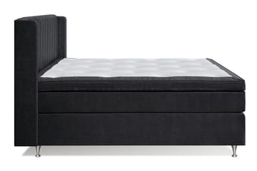 Joluma Komplett Sängpaket – Kontinentalsäng 180x200 cm i Tyg med Sänggavel + Bäddmadrass med Fasthetsgrad Fast/Medium - Svart - Möbler - Säng - Komplett sängpaket