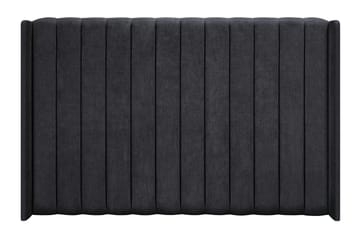 Joluma Komplett Sängpaket – Kontinentalsäng 180x200 cm i Tyg med Sänggavel + Bäddmadrass med Fasthetsgrad Fast/Medium - Svart - Möbler - Säng - Komplett sängpaket