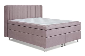 Joluma Komplett Sängpaket – Kontinentalsäng 180x200 cm i Tyg med Sänggavel + Bäddmadrass med Fasthetsgrad Fast/Medium - Vintagerose - Möbler - Säng - Komplett sängpaket