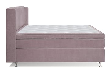 Joluma Komplett Sängpaket – Kontinentalsäng 180x200 cm i Tyg med Sänggavel + Bäddmadrass med Fasthetsgrad Fast/Medium - Vintagerose - Möbler - Säng - Komplett sängpaket
