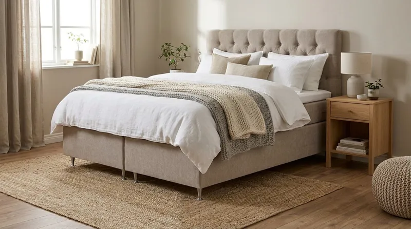 Joluma Sängpaket Fast 180x200 cm - Beige - Möbler - Säng - Komplett sängpaket