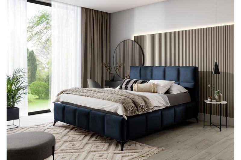 Kamble Sängram med Förvaring 160x200 cm - Blå - Möbler - Säng - Sängram & sängstomme