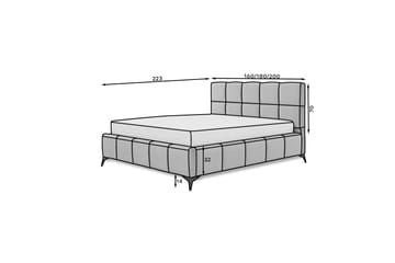 Kamble Sängram med Förvaring 180x200 cm - Grå - Möbler - Säng - Sängram & sängstomme