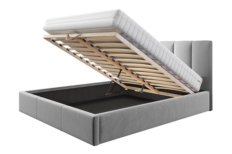 Karrouba Förvaringssäng 140x200 cm - Grå - Möbler - Säng - Sängram & sängstomme