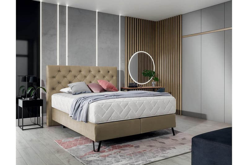 Katsumi Sängpaket Ramsäng 140x200 cm - Beige - Möbler - Säng - Komplett sängpaket