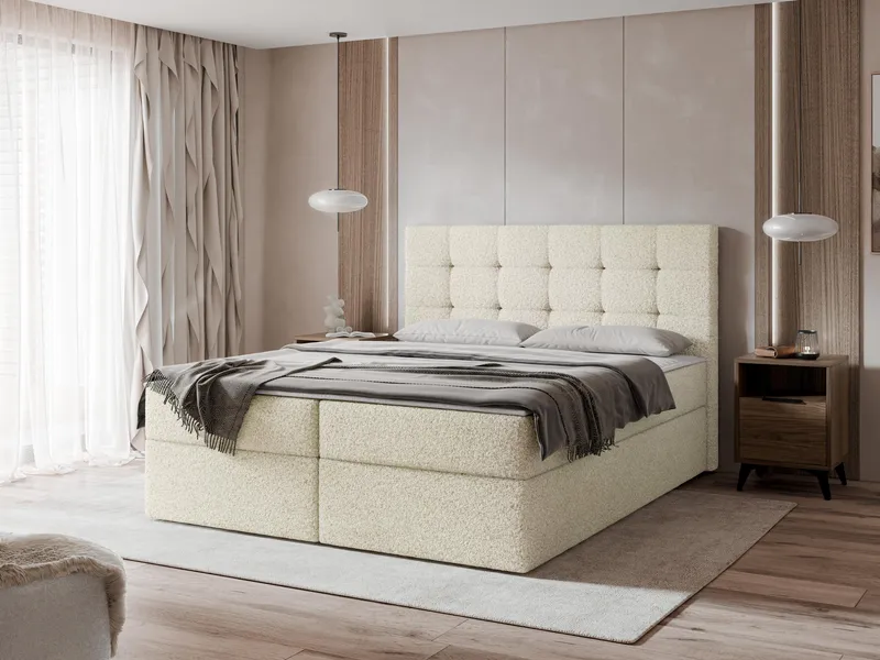 Kleiv Kontinentalsäng med förvaring 140x200 cm - beige - Möbler - Säng - Enkelsäng