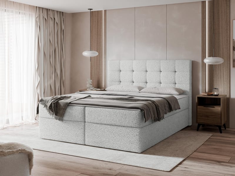 Kleiv Kontinentalsäng med förvaring 140x200 cm - grå - Möbler - Säng - Enkelsäng