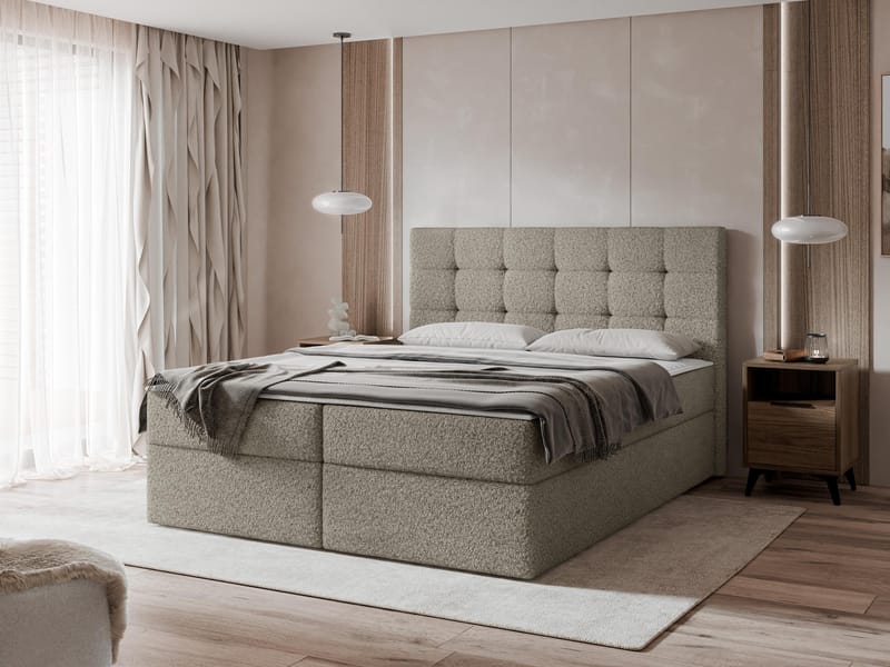 Kleiv Kontinentalsäng med förvaring 180x200 cm - grå - Möbler - Säng - Enkelsäng