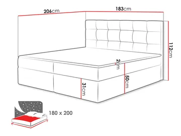 Kleiv Kontinentalsäng med förvaring 180x200 cm - grå - Möbler - Säng - Kontinentalsäng