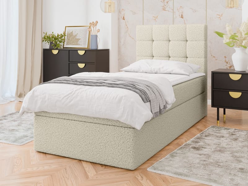 Kleiv Kontinentalsäng med förvaring 80x200 cm - beige - Möbler - Säng - Enkelsäng
