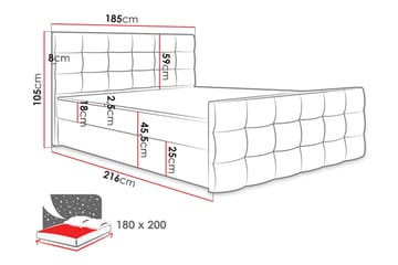 Kleos Kontinentalsäng 180x200cm med Sänggavel - Vit - Möbler - Säng - Kontinentalsäng