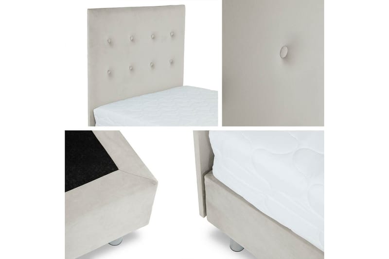 Adeliza Kontinentalsäng 120x200 cm+Panel 60 cm - Svart - Komplett sängpaket