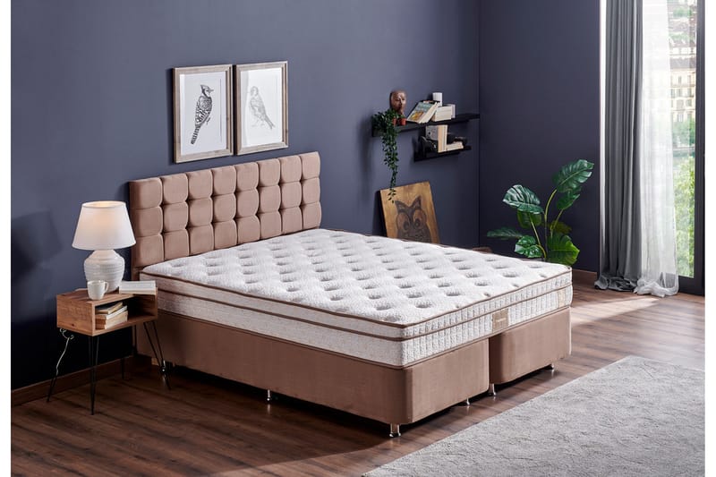 Adilen Kontinentalsäng 90x190 cm - Ljusbrun - Möbler - Säng - Komplett sängpaket