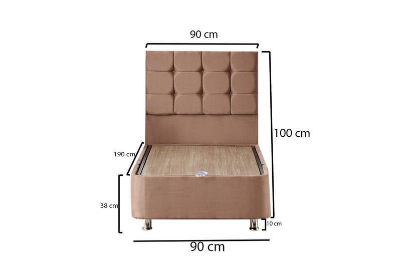 Adilen Kontinentalsäng 90x190 cm - Ljusbrun - Komplett sängpaket - Kontinentalsäng