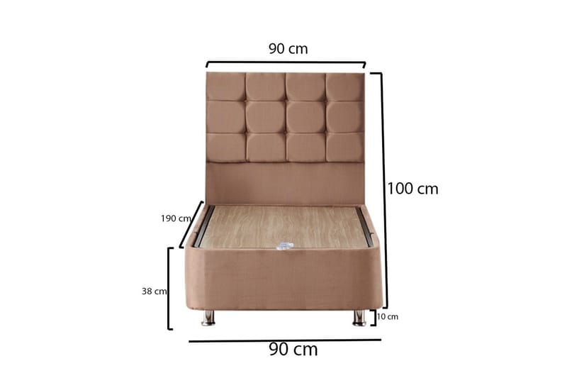 Adilen Kontinentalsäng 90x190 cm - Ljusbrun - Möbler - Säng - Enkelsäng