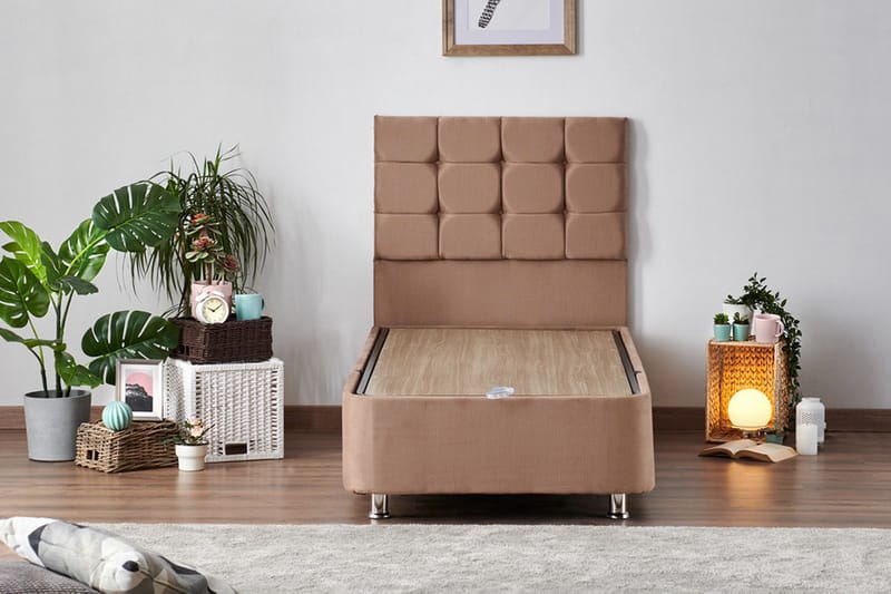 Adilen Kontinentalsäng 90x200 cm - Ljusbrun - Möbler - Säng - Komplett sängpaket