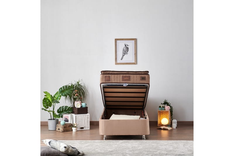 Adilen Kontinentalsäng 90x200 cm - Ljusbrun - Möbler - S�äng - Komplett sängpaket