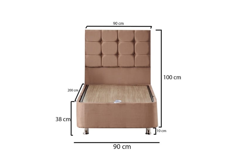 Adilen Kontinentalsäng 90x200 cm - Ljusbrun - Möbler - Säng - Komplett sängpaket
