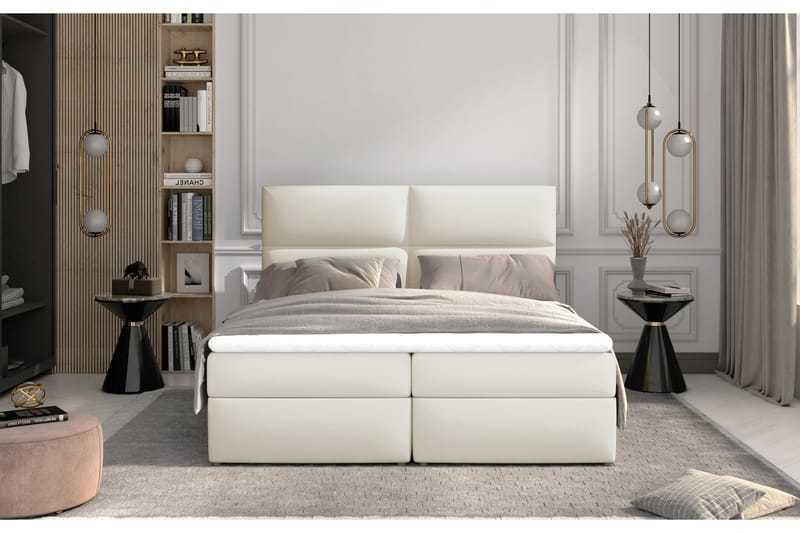 Amberan Sängpaket 140x200 cm - Läder/Beige - Möbler - Säng - Komplett sängpaket